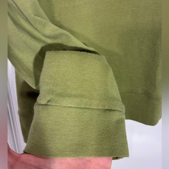 Y2K Old Navy Deep V Neck Perfect Fit Cropped Top Vintage Green Large - Picture 3 of 7